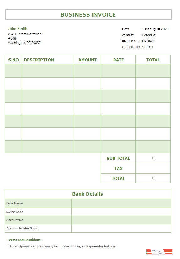 Free Business Invoice Template PSD template